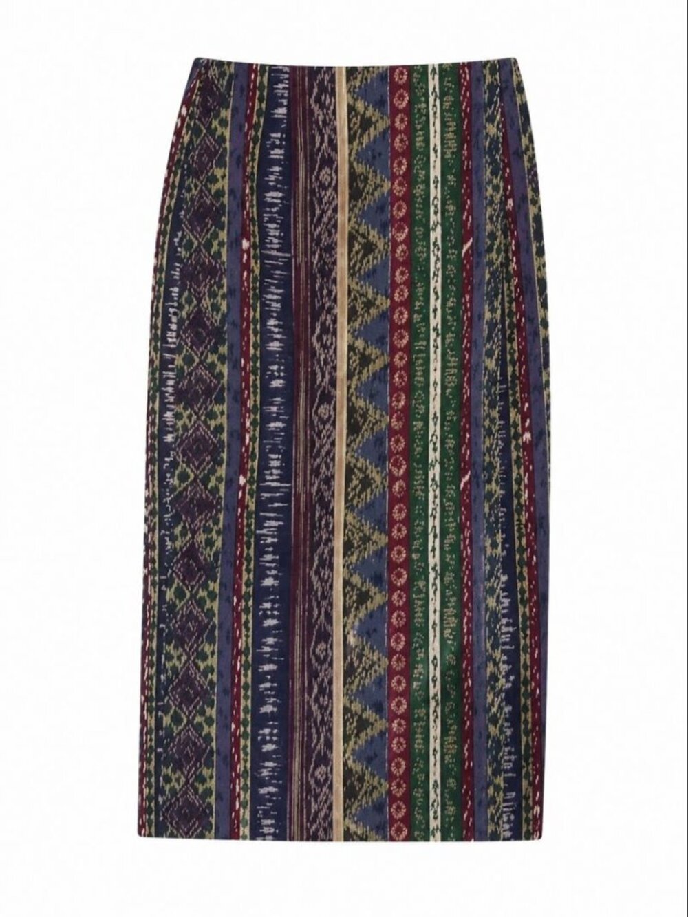 BACKYARD BLUES Printed Maxi Denim Skirt